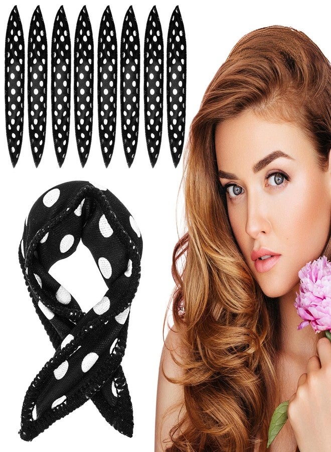 Guduling 8pcs Pillow Rollers for Hair, Black Polka Dot Pillow Rollers, Soft Sponge Pillows Curlers Suitable for Long, Short Hair, Thick and Thin Hairs of All Kinds o Curling - Image 1